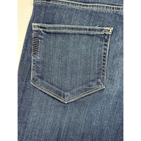 Paige Hoxton Crop Rollup Skinny Jean Mid Rise Blue Dark Wash Stretch Casual 25 - Picture 5 of 11